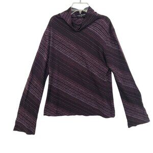 Lida Baday Women's Long Sleeve Pullover Top Purple Size L